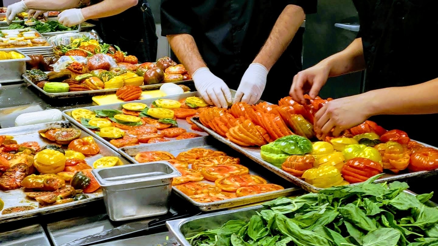 Preparing Food by Top Hat Catering Irvine CA